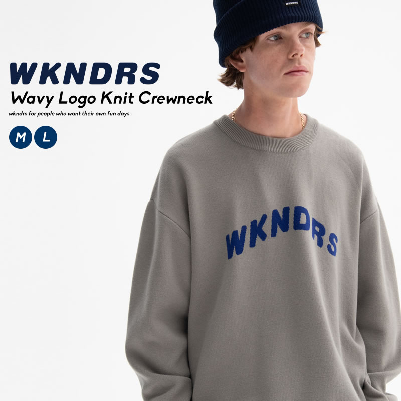 楽天市場 Wkndrs ウィークエンダーズ セーター メンズ トップス クルーネック ニット ウェーブ ロゴ 秋冬 韓国 ファッション ブランド ストリート オルチャンファッション 韓国服 デイリーコーデ Korea 韓国ファッション Shoowtime