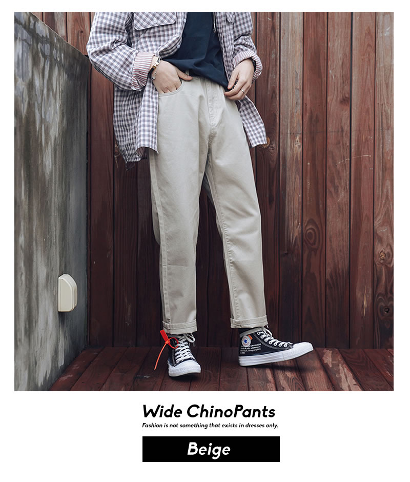 楽天市場 チノパン メンズ ルーズ ワイドパンツ 韓国 ストリート ファッション チノパンツ 9分丈 おしゃれ オルチャンファッション 韓国服 デイリー コーデ ジェンダーレス Korea 韓国ファッション Shoowtime