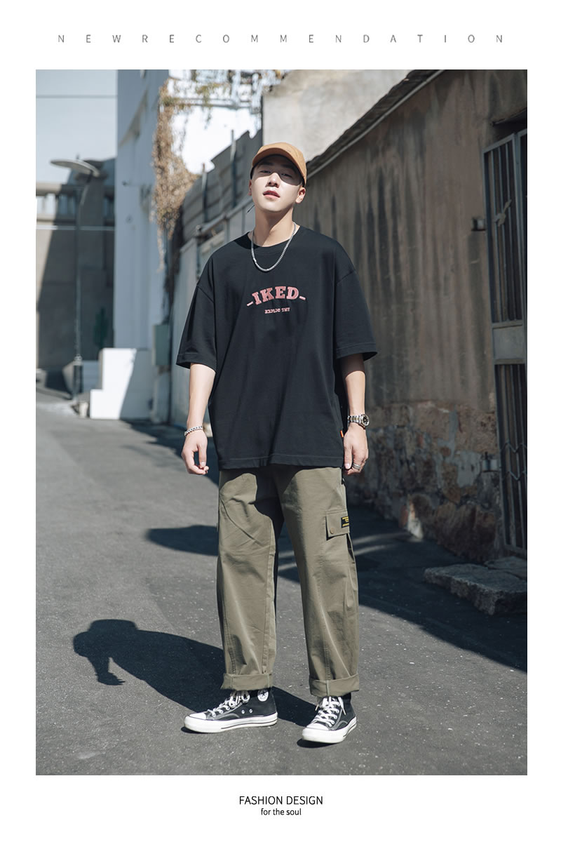 楽天市場 メール便対応 Tシャツ メンズ 韓国ファッション ビッグシルエット カットソー ビッグtシャツ 半袖 春 夏 刺繍 綿100 コットン100 おしゃれ オルチャンファッション コットン 韓国服 テレワーク おうちコーデ カレッジ風 韓国ファッション Shoowtime