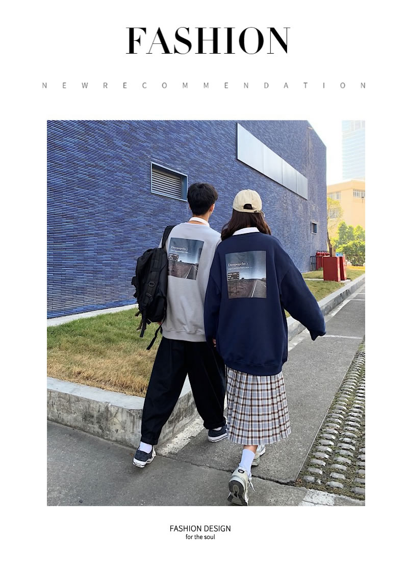 楽天市場 韓国 ファッション ユニセックス メンズ レディース トレーナー 秋冬 厚手 ビックシルエット ゆったり あったかい シンプル スウェット バックプリント 長袖 スエット オルチャンファッション 韓国服 ジェンダーレス 韓国ファッション Shoowtime