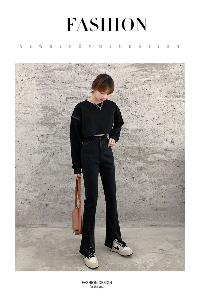 楽天市場 スリット デニムパンツ レディース 韓国 ファッション ジーンズ スリム ハイウエスト カジュアル 体系カバー オルチャンファッション 韓国服 スクールガールコーデ 韓国ファッション Shoowtime