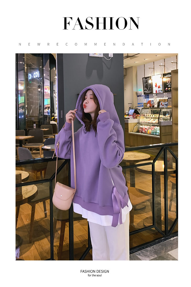 楽天市場 9 2再販 超あったか 韓国 ファッション 冬 レディース ビッグパーカー 秋 ビックシルエット パーカー おしゃれ 無地 サイドリボン スリット レイヤード スウェット 裏起毛 トップス オルチャンファッション 韓国服 カジュアル ラフ 韓国ファッション