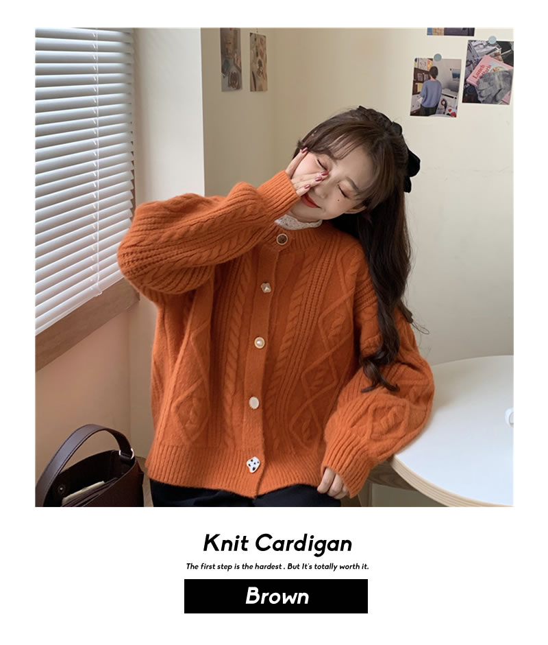 楽天市場 セット販売 ニットカーデ レースインナー カーディガン レディース 秋冬 ゆったり ざっくり編み レースハイネック インナー 韓国 ファッション トップス おしゃれ オルチャンファッション 韓国服 カジュアル オフィス 代 30代 韓国ファッション Shoowtime