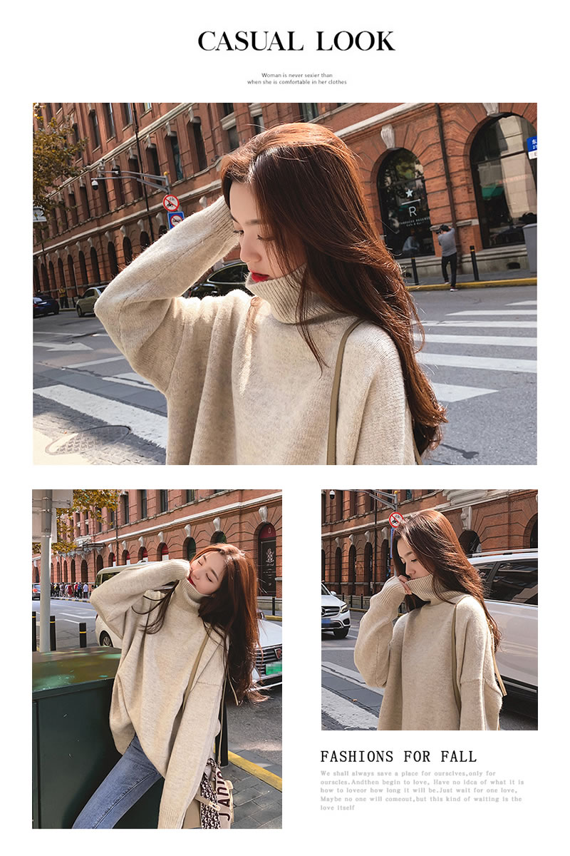 最新コレックション レディースファッション Gaganight冬の厚い韓国の女性のセーターファッション19新長袖タートルネックプルオーバー女性カジ 返品送料無料 Www Iacymperu Org