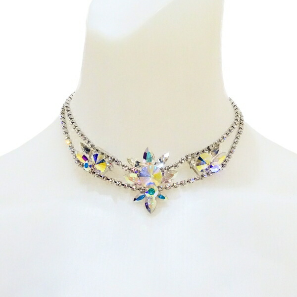 ▲【スワロフスキー製】社交ダンス 豪華 ネックレス 背中チェーン 楽天市場】【再入荷】 PINK ネックレス P-137 レッド 社交ダンス