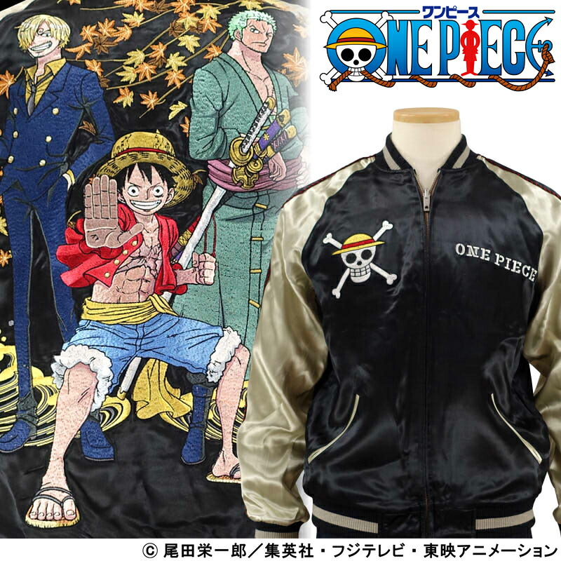 ONE PIECE　バギー海賊団、海賊旗マーク、スカジャン ワンピース バギー海賊団 海賊旗スカジャン メンズ レディース TEN