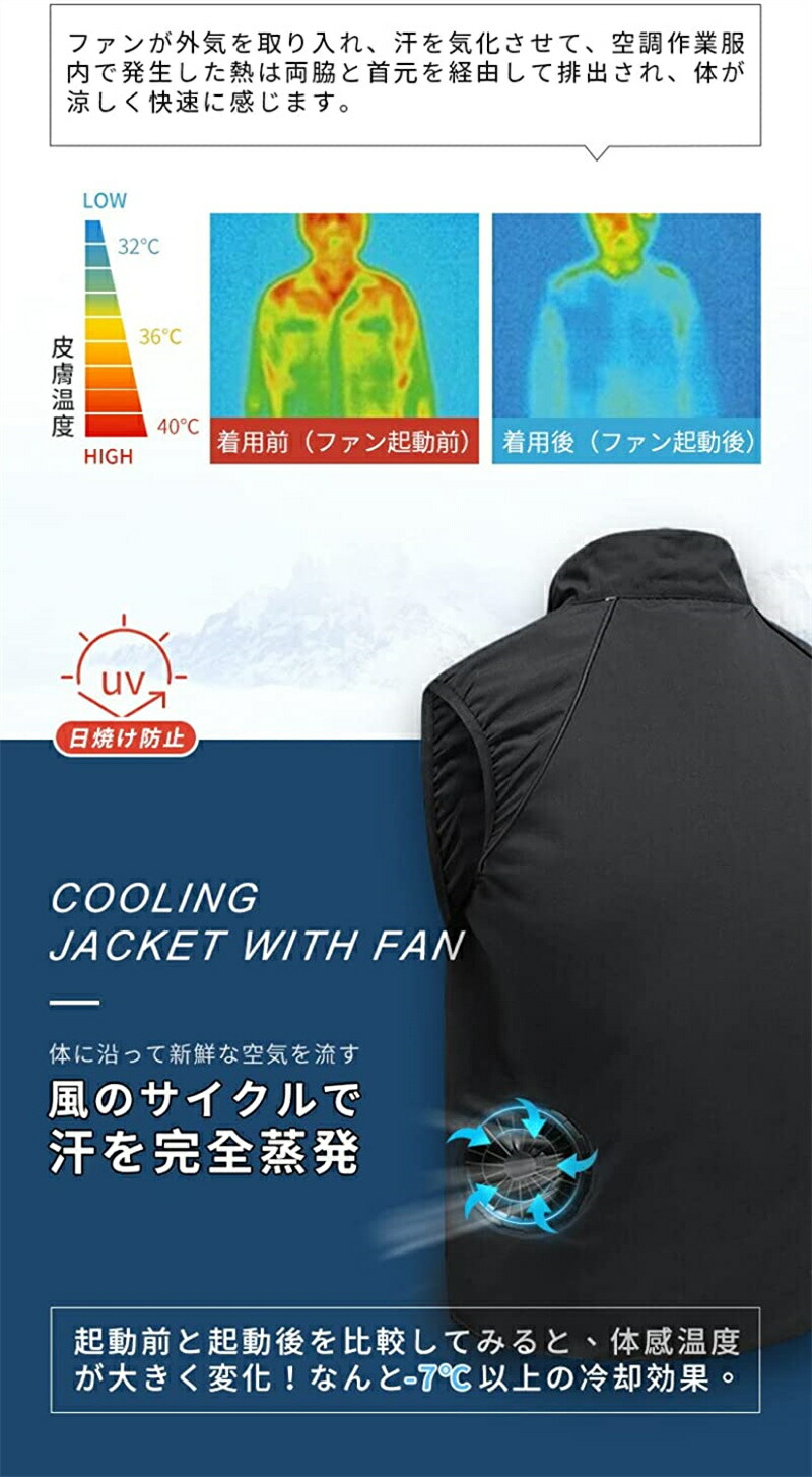 市場 ９枚羽根 ワークマン ファン付き作業着 ファン付きベスト作業着 空調作業服 ベスト ファン付きベスト 作業服 空調ベスト ファン