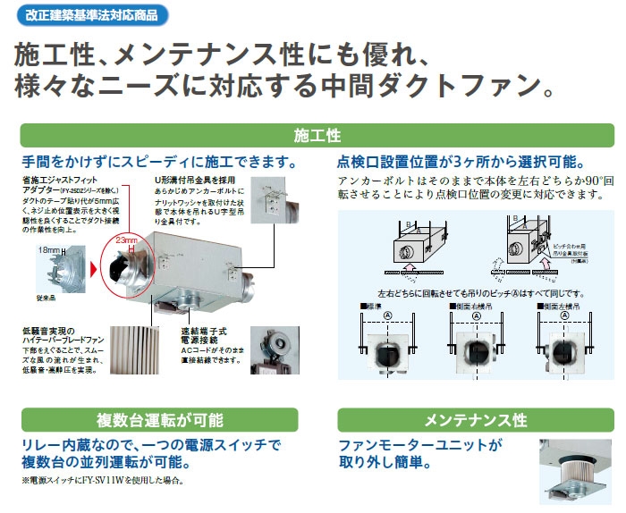 独特の素材 パナソニック FY-22DFS 中間ダクトファン ゾーンフリー