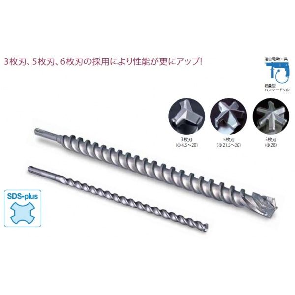 刃先径 Mm 25 0 ダンドリープロ店 Diy 工具 デルタゴンビットsds プラス Dlsds ミヤナガ ロングサイズ 有効長400mm ロングサイズ刃先径 Mm 25 0 軽量型ハンマードリル用 Dlsds デルタゴンビットsds プラス