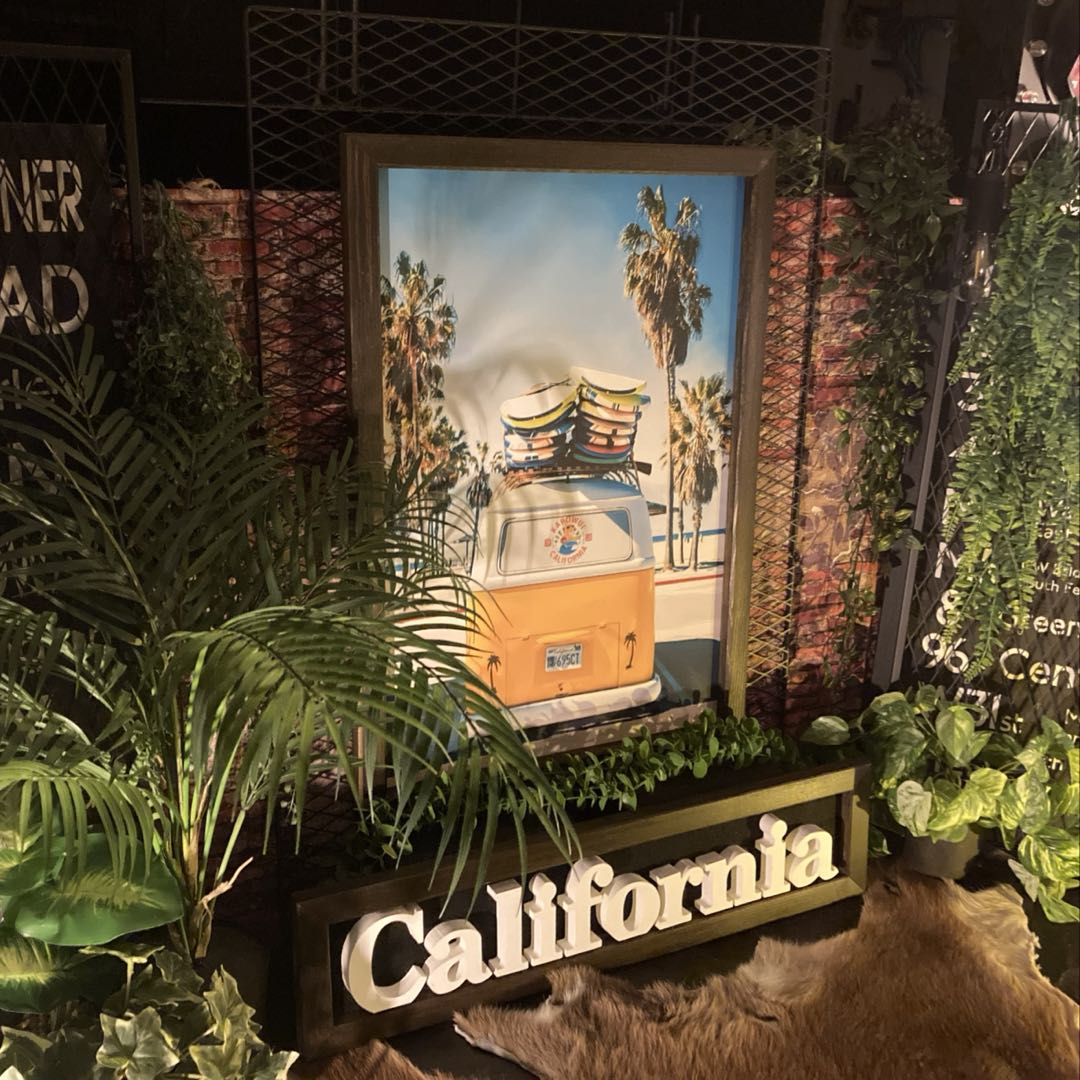 ｢CALIFORNIA VINTAGE｣キャンバス製アートパネル(額入り) アートパネル 店舗展示品 店舗什器 カリフォルニア California ヴィンテージ ウエストコーストインテリア 西海岸スタイル エスニック ビーチ カフェインテリア HAWAII BARI DandyLifeSpace