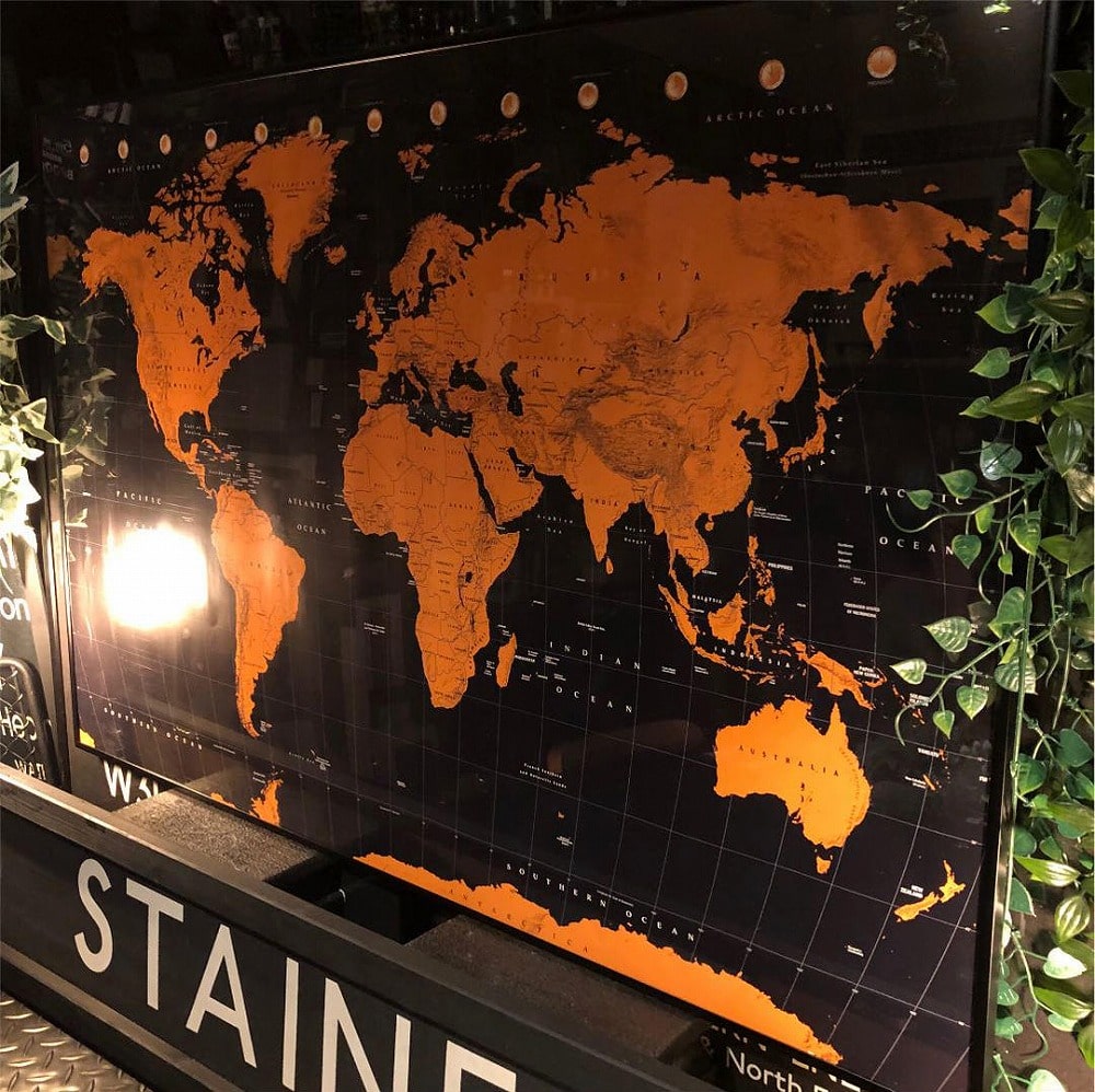 ブルックリンインテ リア 男前インテリア Newyork アメリカンビンテージ カフェインテリア Brooklyn インダストリアル 世界地図 Worldmap アートポスター バスロールサインインテリアdandylifespace Butlerchimneys Com