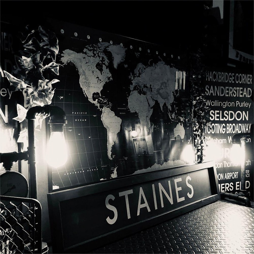 ブルックリンインテ リア 男前インテリア Newyork アメリカンビンテージ カフェインテリア Brooklyn インダストリアル 世界地図 Worldmap アートポスター バスロールサインインテリアdandylifespace Butlerchimneys Com