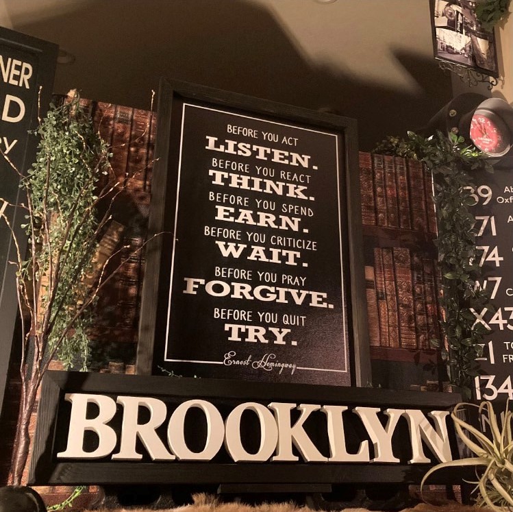 ｢Hemingway(ヘミングウェイ)の名言｣キャンバス製 大型アートパネル(額入り) ブルックリン 男前インテリア BROOKLYN アメリカンビンテージ カフェインテリア NEWYORK インダストリアル チョークアート ニューヨークスタイル オールドアメリカン DandyLifeSpace
