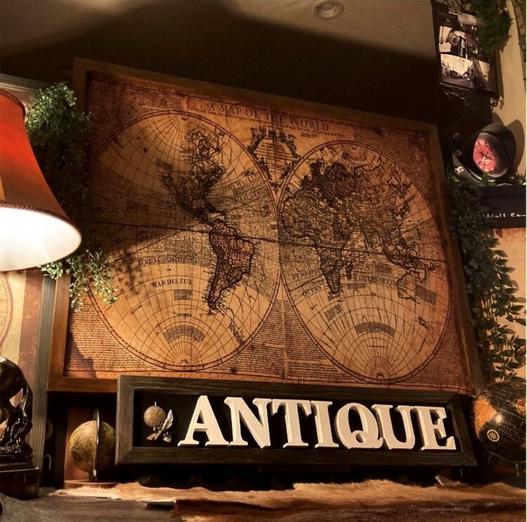 楽天市場】｢ANTIQUE WORLD MAP｣!! キャンバス製 高級アートパネル(額