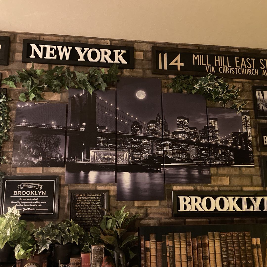 果てしがない保護すること版｢BROOKLYN BRIDGE｣5連奏 帆布製芸術ダイアログボックス ブルックリン表現スタイル 男前室内装飾 芸術ダイアログボックス BROOKLYN アメリカンビンテージ 喫茶店室内装飾 NEWYORK ブルックリンブリッジ回路 バスロールサイン バス発着場機械 バス発着場見せびらかす品 DandyLifeSpace