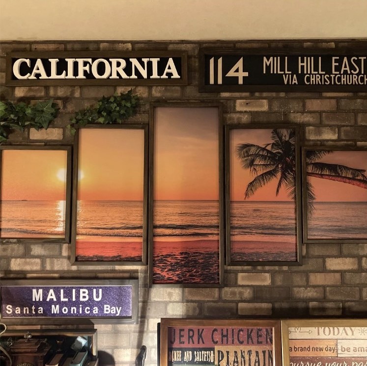 Rakuten 永久保存版 Horizon Sunset 5連奏 高級アートパネル ウエストコーストインテリア 男前インテリア アートパネル カリフォルニア 西海岸インテリア マリンインテリア ハワイアンインテリア California 店舗什器 Cafebar 海インテリア Dandylifespace Www