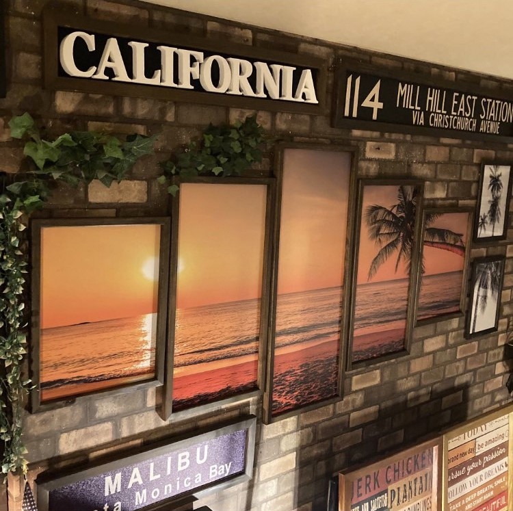 Rakuten 永久保存版 Horizon Sunset 5連奏 高級アートパネル ウエストコーストインテリア 男前インテリア アートパネル カリフォルニア 西海岸インテリア マリンインテリア ハワイアンインテリア California 店舗什器 Cafebar 海インテリア Dandylifespace Www