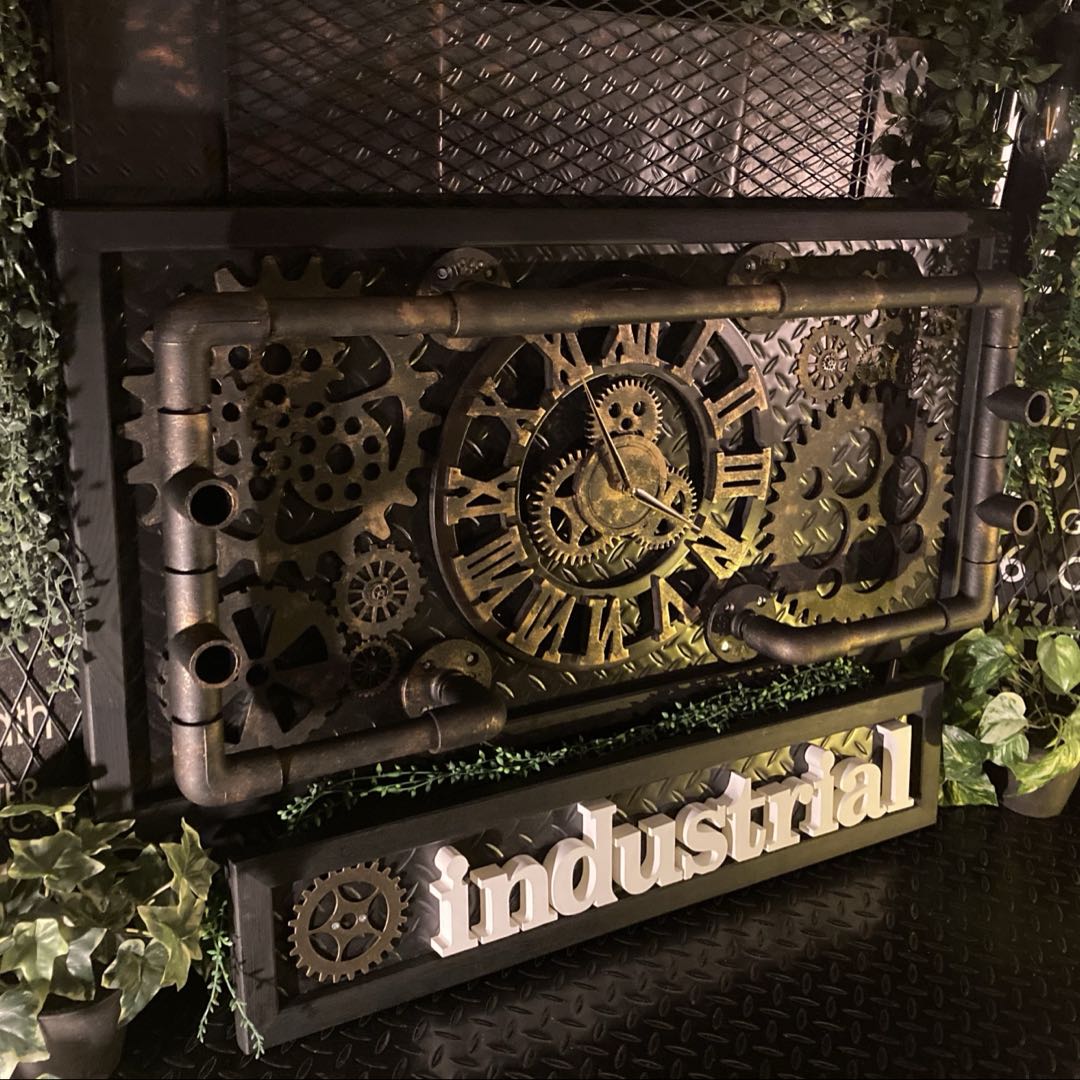 ｢INDUSTRIAL GEAR CLOCK ART＆立体配管工業作物ダイアログボックス｣ 男前室内装飾 喫茶店室内装飾 インダストリアル室内装飾 歯車時辰儀 industrial 水蒸気張りさける GEARCLOCK 作物ダイアログボックス ヴィンテージ  男の駆け込み寺室内装飾 男の住み家 DandyLifeSpace