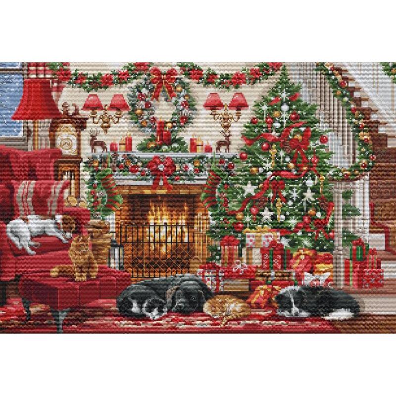 Luca-S クロスステッチ刺繍キット ルーカス 【Cosy Fireplace】お取り寄せ商品/納期30～90日程度｜ダーニッシュエンブロイダリー