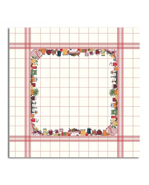 Le Bonheur des Dames クロスステッチ刺繍キット 輸入   フルーツのテーブルクロス Fruits White フランス 上級者 6018
