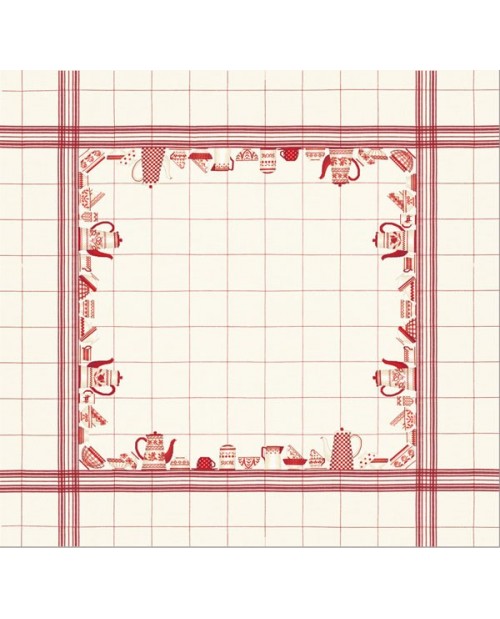 Le Bonheur des Dames クロスステッチ刺繍キット 輸入   Tablecloth Red Dishes フランス 上級者