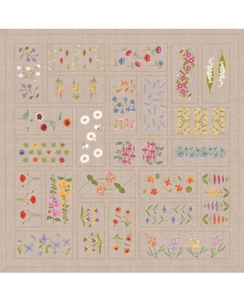Le Bonheur des Dames クロスステッチ刺繍キット 輸入   Flower Tablecloth Aspect Patchwork フランス 上級者