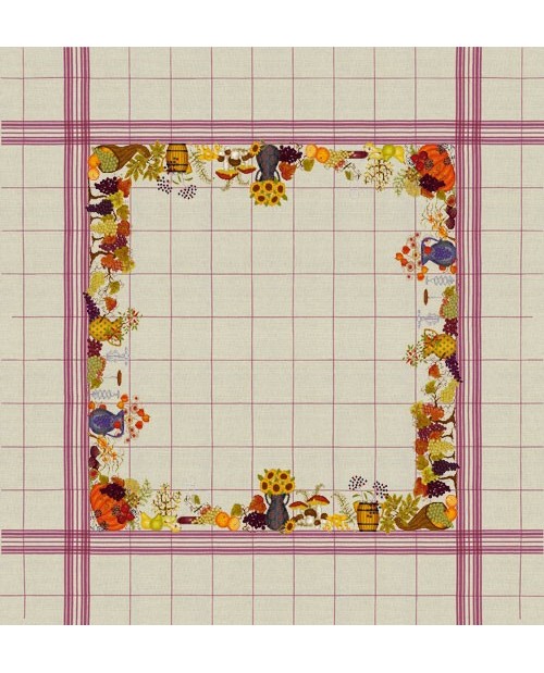 Le Bonheur des Dames クロスステッチ刺繍キット 輸入   秋のテーブルクロス  フランス 上級者 6034