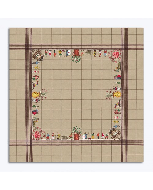 Le Bonheur des Dames クロスステッチ刺繍キット 輸入    スキーヤーのテーブルクロスSkiers  フランス 上級者
