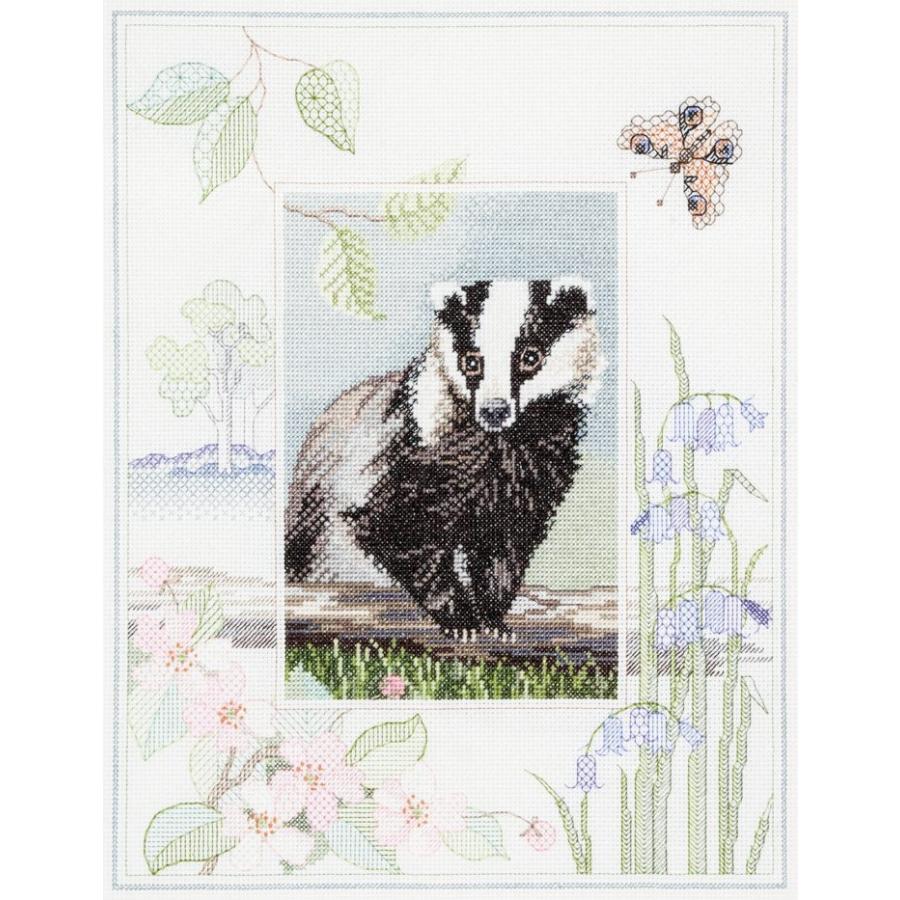 Bothy Threadsクロスステッチ 刺繍キット 【Wildlife - Badger\