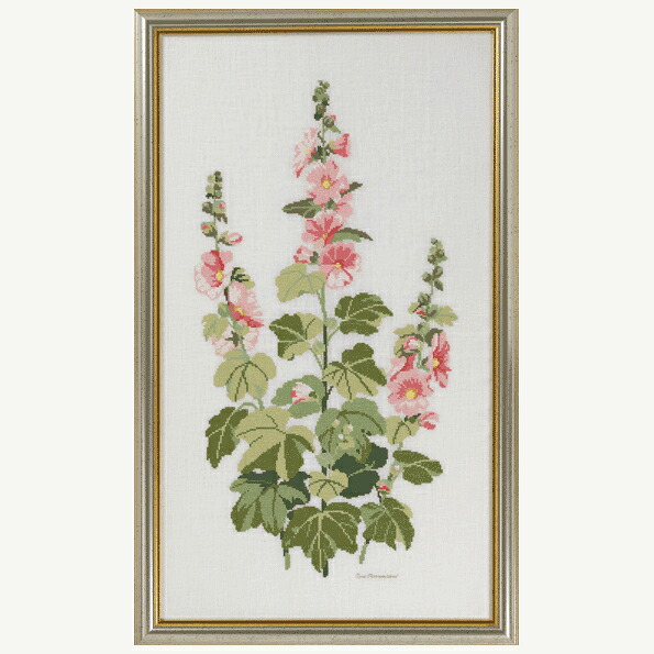エヴァ ローゼンスタンド(EVA )クロスステッチ 刺繍(刺しゅう)キット Hollyhock 花 大人気 中級者~上級者向き|ダーニッシュエンブロイダリー