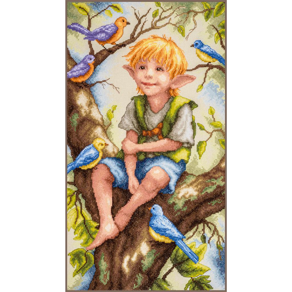 ラナーテ 差し交わす編み目 刺しゅう一揃いの道具 【CHATTER AMONG THE LEAVES】 LanArteつづき物  インポートししゅう一揃いの道具  ベルギー 中級者から上級者針路