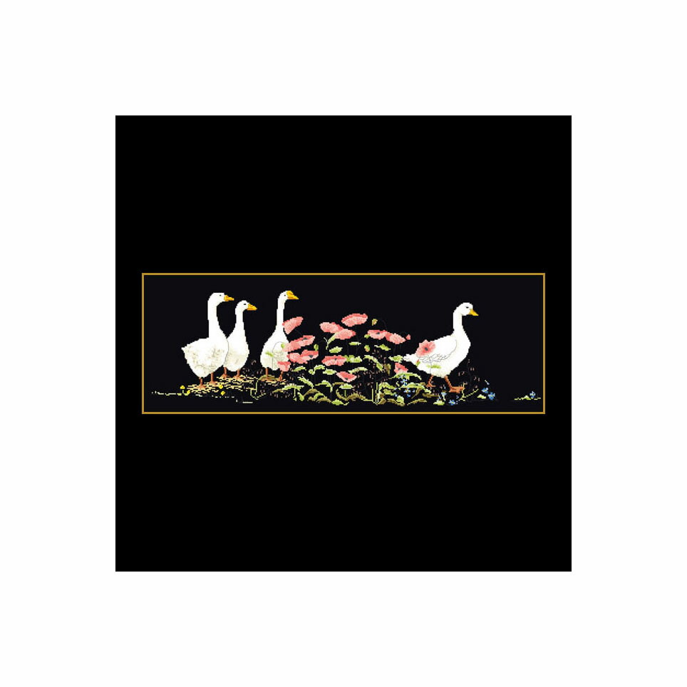 テア　グーベルヌール　クロスステッチ刺繍キット 【Poppies & Geese 】中級者ー上級者向き ☆お取り寄せキット（納期は30-90日程度）