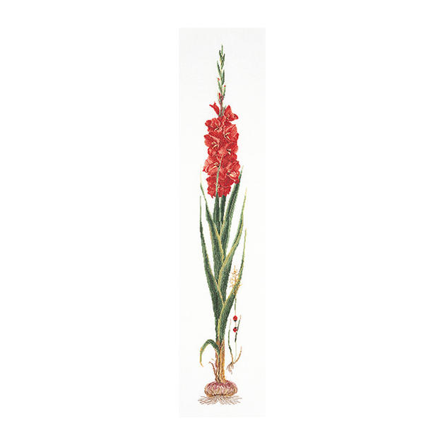 テア グーベルヌール クロスステッチ刺繍キット 【Gladioli Red】中級者ー上級者向き ☆お取り寄せキット(納期は30-90日程度)リネン|ダーニッシュエンブロイダリー