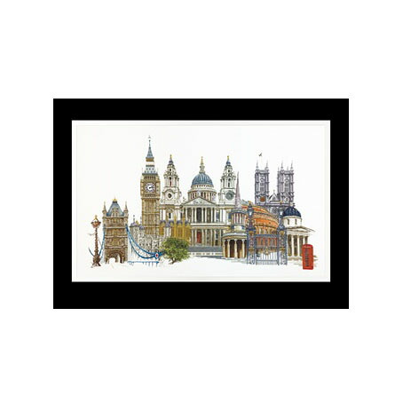 テア グーベルヌール クロスステッチ【リネン】刺繍キット 【London 】中級者ー上級者向き ☆お取り寄せキット(納期は30-90日程度)|ダーニッシュエンブロイダリー