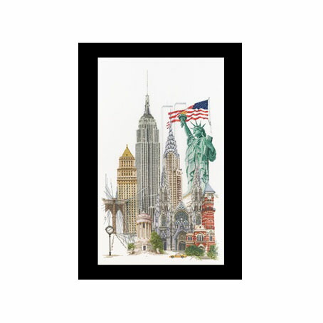 テア グーベルヌール クロスステッチリネン刺繍キット 【New York 】中級者ー上級者向き ☆お取り寄せキット（納期は30-90日程度）