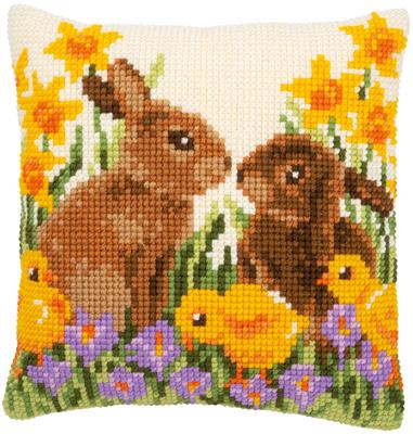 ベルバコ クロスステッチ 刺繍キット 【RABBITS WITH CHICKS】 動物　ベルギー