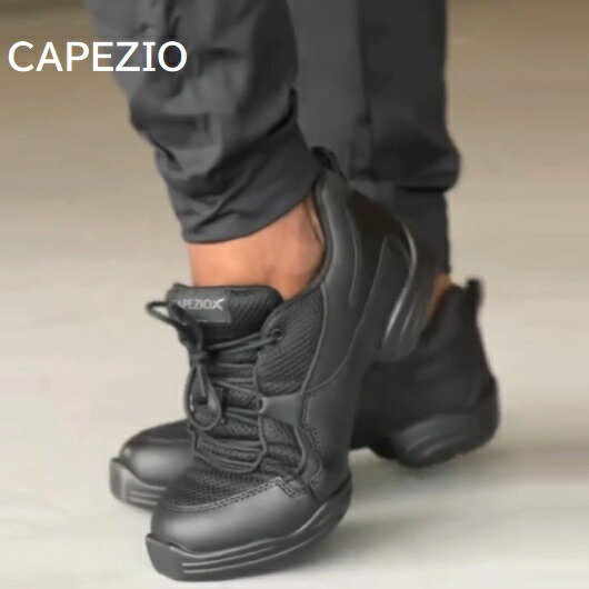 貨物輸送無料【DS11 ダンスニーカー】CAPEZIO スプリットダンススニーカーブラックカペジオ Fierce Dansneaker DS11 黒 ダンスニーカー 御居処跳ねる ズージャー 聴取や上演社交ダンス テーマパークダンサーチアリーディング