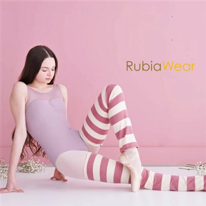 Rubia フルレッグウォーマー Apple Blossom 貨物輸送無料RubiaWear Full  Apple Blossomルビアウェア 一般受けのロングレッグウォーマー 縞模様色つや  Full Leg Warmerルビアのレッグウォーマーは足が長く見えるひな形と取り沙汰です