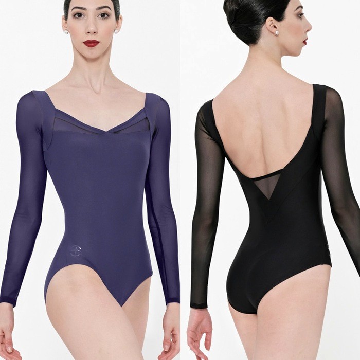 楽天市場】送料無料【SALLY】レース ロングスリーブ レオタード