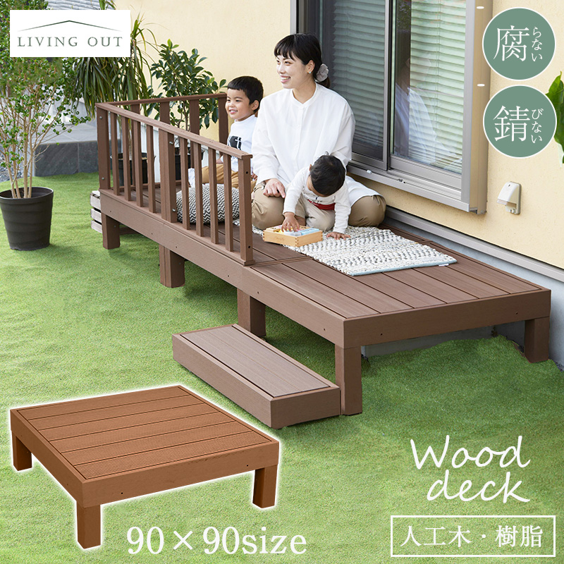 【楽天市場】人工木 ウッドデッキ 90×60 高さ28cm 低め diy WPC