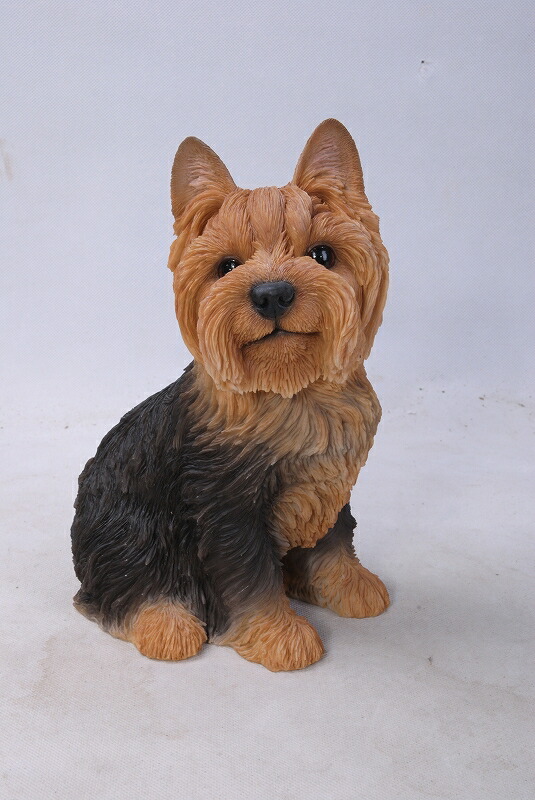 楽天市場】ヨークシャー テリア 置物 お座り犬 像 19.6cm インテリア