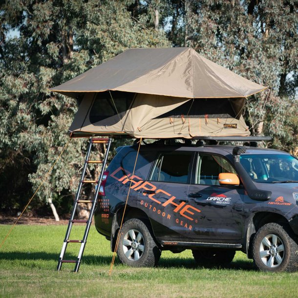 DARCHE INTREPIDOR1400 ルーフテント ルーフトップテント 車上泊 車中泊 車用テント 軽自動車 アウトドア 頑丈 本格的 はしご ハシゴ付き 収納バック マットレス 寝る 日除け 遮光 設営簡単 キャンプ 初心者向け アウトドア ダーチ DARCHE 送料無料 カーテント|DARCHEJAPAN