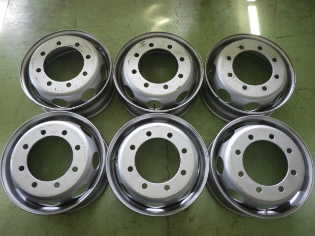 【中古】19.5×6.75 PCD:275 8穴 TOPY ISO DXR +147 中古 6本セット スチールホイール