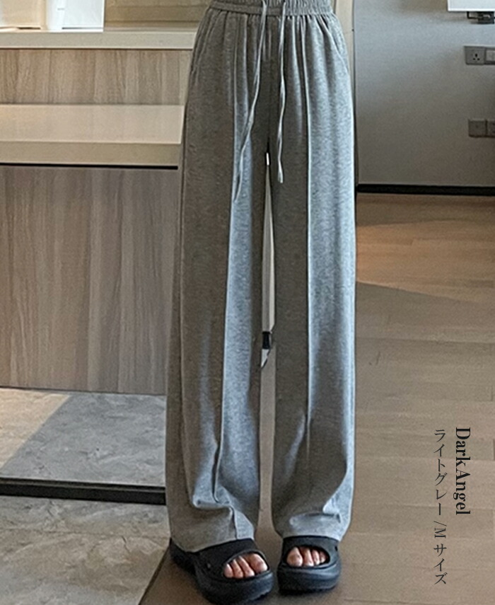 カ〕 ワイドパンツ レディース スウェット 夏 ウェストゴム
