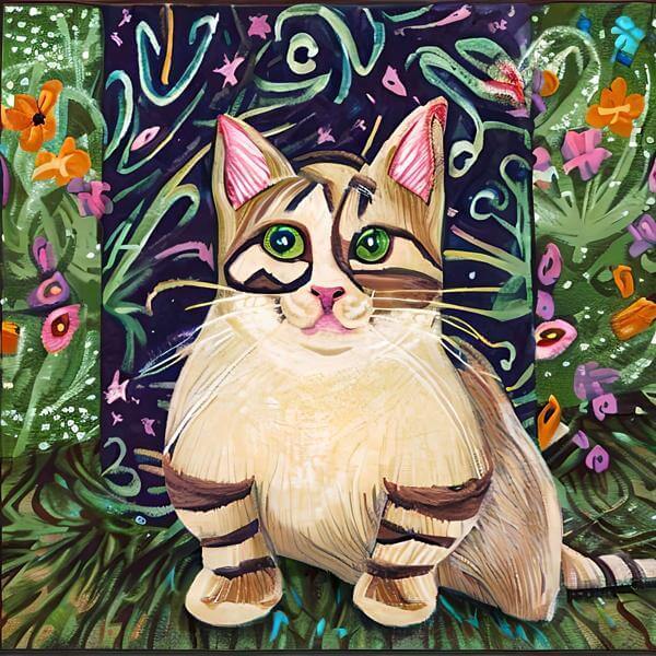 愛 猫 ねこ 原画 絵画 イラスト ペット インテリア ネコ