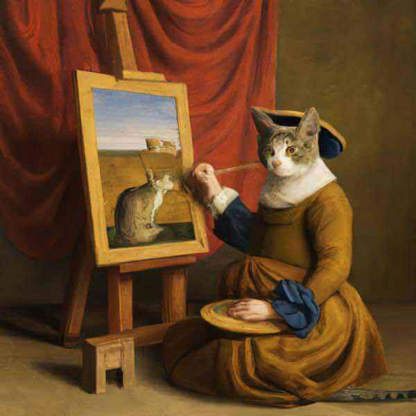 楽天市場】猫アート AIアートポスター 「レンブラント風の猫」 ねこ