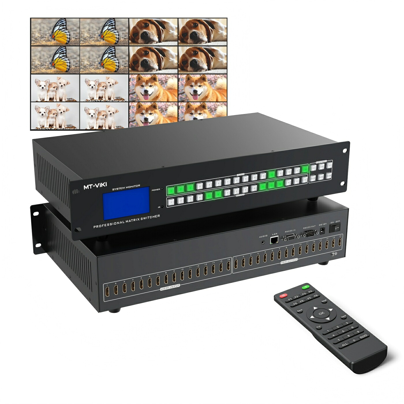 MT-VIKI HDMIマトリックス 16x16 4K@30Hz FPGAマトリックススイッチャー Web GUI対応 16入力16出力ブラック鉄筐体HD1616L|DataPro 店