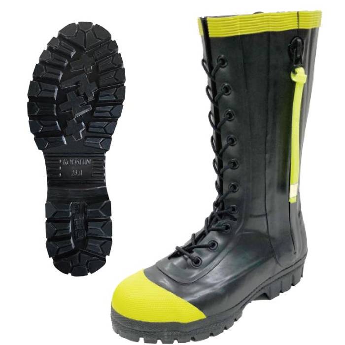 楽天市場】日本製 消防現場用防火長靴 ケブラー入り編上げゴム長靴