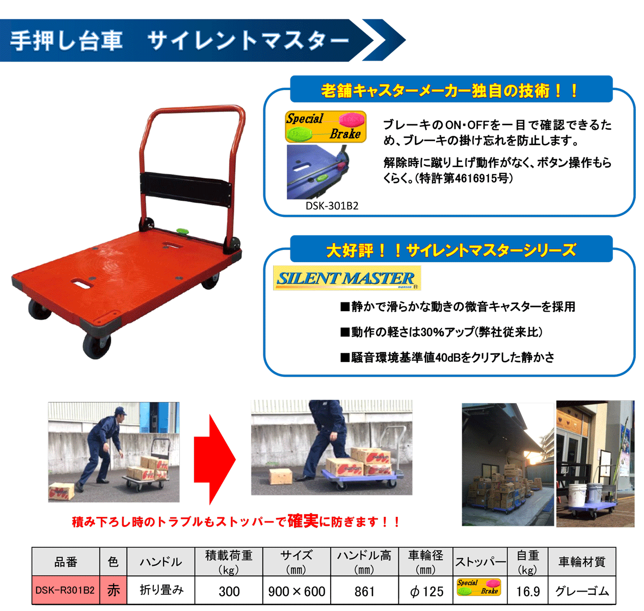 法人のみ ナンシン Al 樹脂微音運搬車サイレントマスター レッド Dsk R301b2 septicin Com