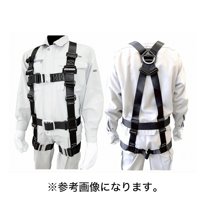 ポリマーギヤ フルハーネス 背中X 腿水平 胸腿ワンタッチ ブラック [4PHNW-BL-M] (/B)